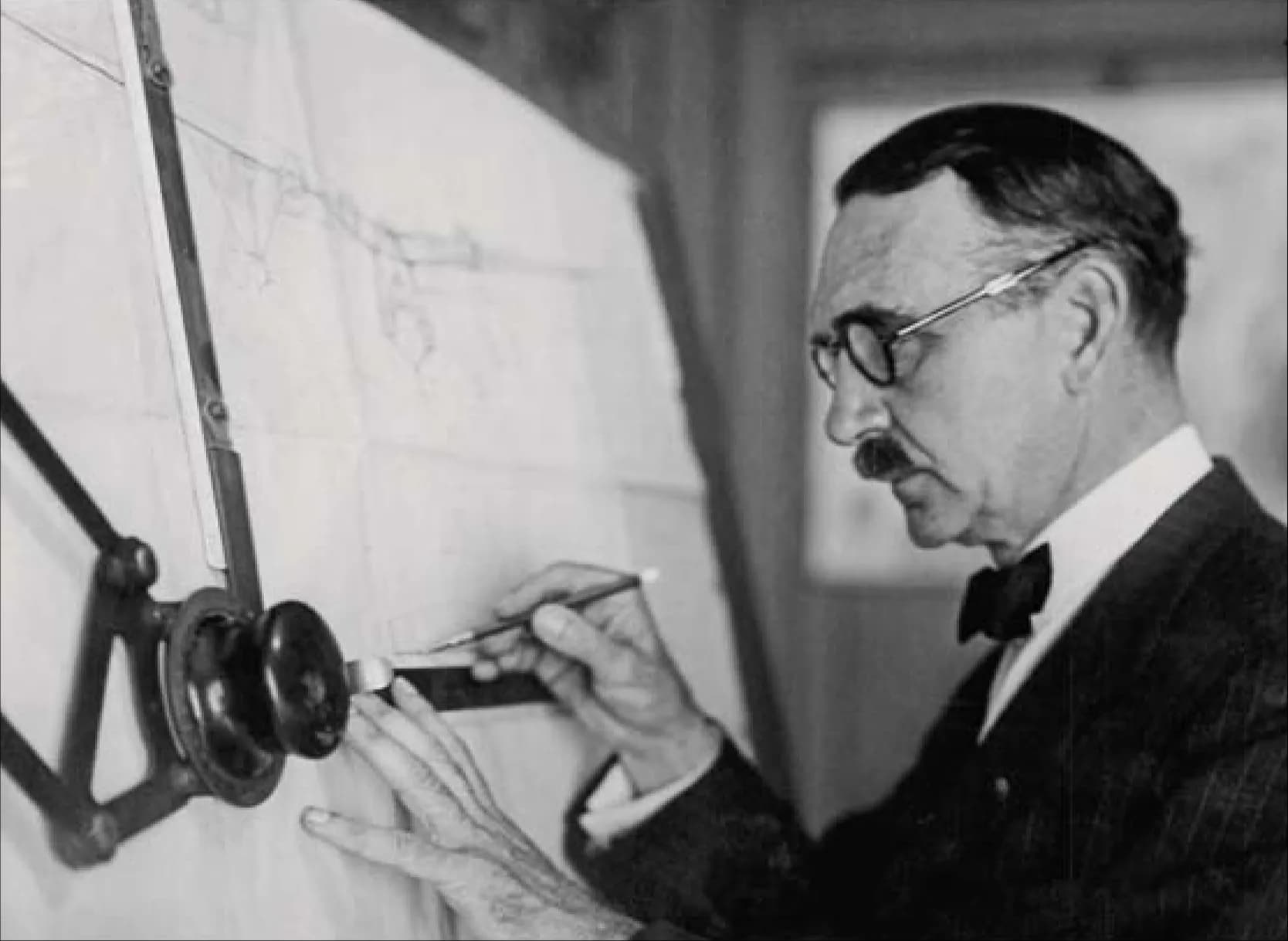 Louis Charles Breguet à sa table à dessin